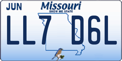 MO license plate LL7D6L