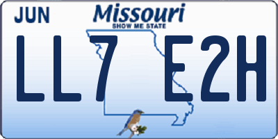 MO license plate LL7E2H