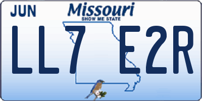 MO license plate LL7E2R