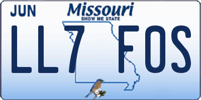 MO license plate LL7F0S