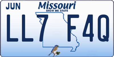 MO license plate LL7F4Q