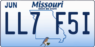 MO license plate LL7F5I