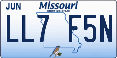 MO license plate LL7F5N