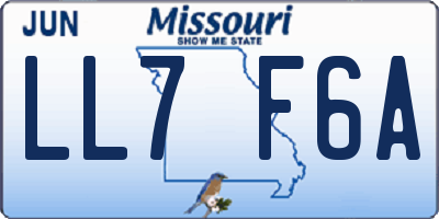 MO license plate LL7F6A