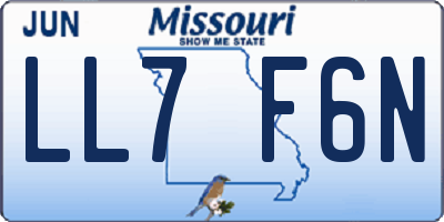 MO license plate LL7F6N