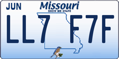 MO license plate LL7F7F