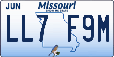 MO license plate LL7F9M