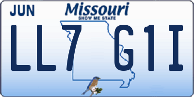 MO license plate LL7G1I