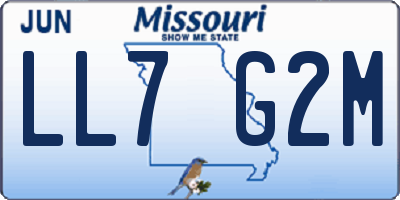 MO license plate LL7G2M