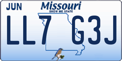 MO license plate LL7G3J