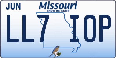 MO license plate LL7I0P