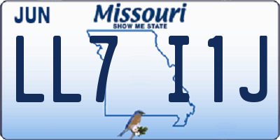 MO license plate LL7I1J