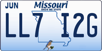 MO license plate LL7I2G