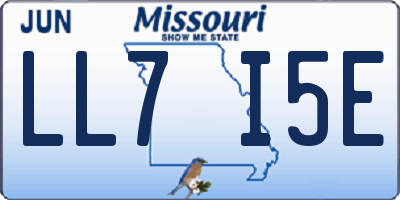 MO license plate LL7I5E