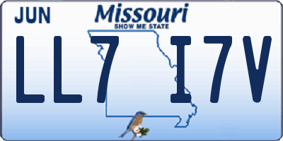MO license plate LL7I7V