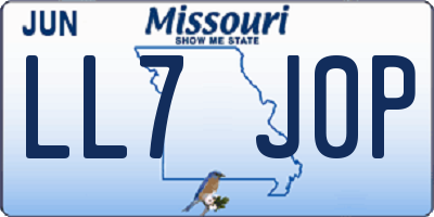 MO license plate LL7J0P