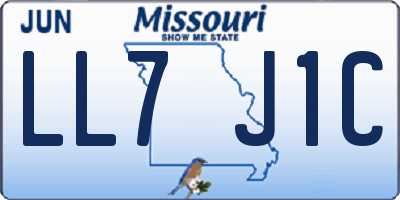 MO license plate LL7J1C