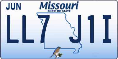 MO license plate LL7J1I