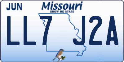 MO license plate LL7J2A