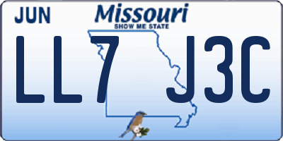 MO license plate LL7J3C