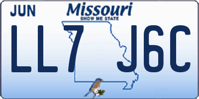 MO license plate LL7J6C