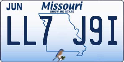 MO license plate LL7J9I
