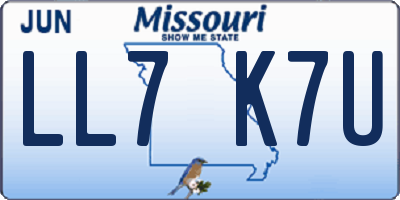MO license plate LL7K7U