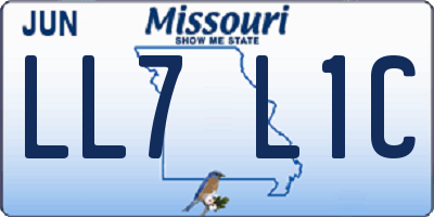 MO license plate LL7L1C