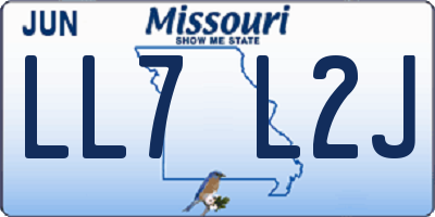 MO license plate LL7L2J