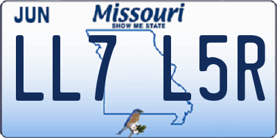 MO license plate LL7L5R