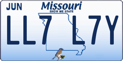 MO license plate LL7L7Y