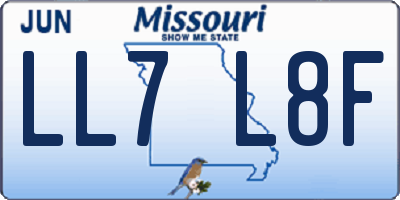 MO license plate LL7L8F