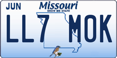 MO license plate LL7M0K