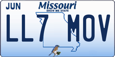 MO license plate LL7M0V