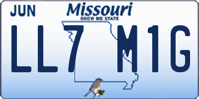 MO license plate LL7M1G
