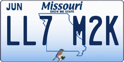 MO license plate LL7M2K