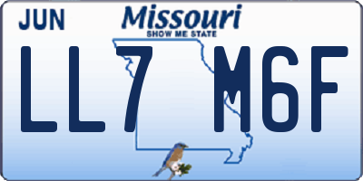 MO license plate LL7M6F