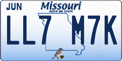 MO license plate LL7M7K
