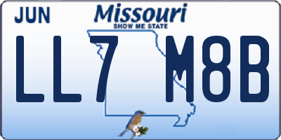 MO license plate LL7M8B