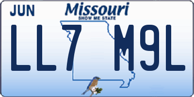 MO license plate LL7M9L
