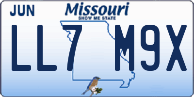 MO license plate LL7M9X