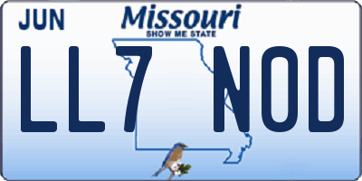 MO license plate LL7N0D