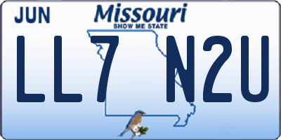 MO license plate LL7N2U