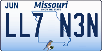 MO license plate LL7N3N