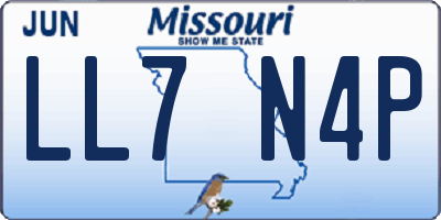 MO license plate LL7N4P