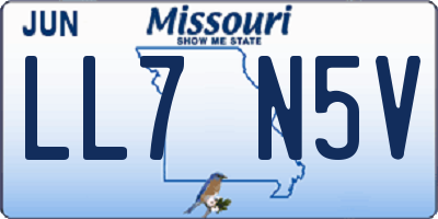 MO license plate LL7N5V