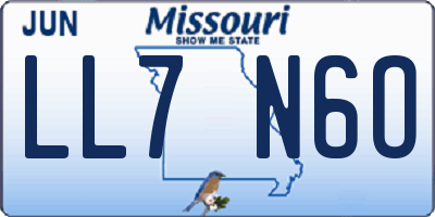 MO license plate LL7N6O