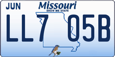 MO license plate LL7O5B