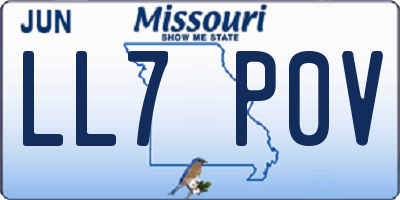 MO license plate LL7P0V