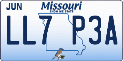 MO license plate LL7P3A